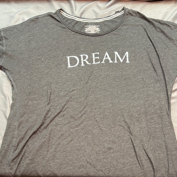 Victoria's Secret Grey "DREAM" Long Sleeve Sleep Shirt Pajama Soft Cotton Blend - Picture 3 of 6